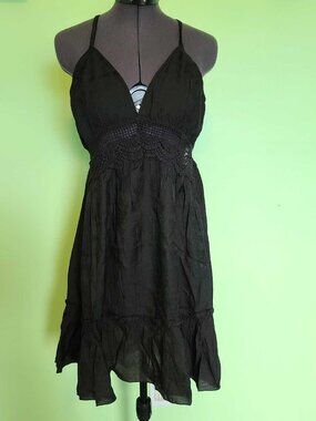 Black Halter Sleeveless Halter Style Mini Dress